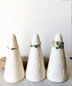 Gold and Turquoise Petite Ring