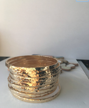 Load image into Gallery viewer, Gold Hammered Bangle