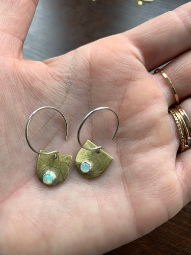 Ethiopian opal droplet earrings