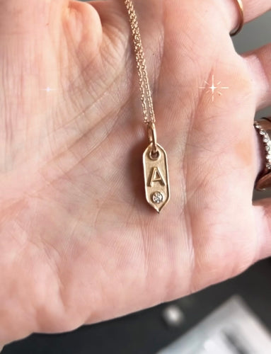 Custom initial necklace + diamond