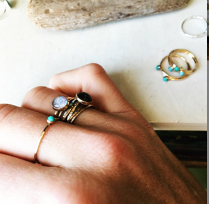 Gold and Turquoise Petite Ring