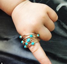 Load image into Gallery viewer, Gold and Turquoise Petite Ring