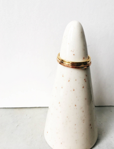 Gold hammered stacking ring