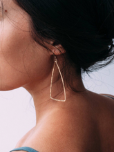 Load image into Gallery viewer, Hammered Gold or Silver Triangle Earring