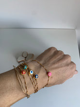 Load image into Gallery viewer, Colorful evil eye stackable bracelet