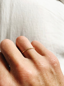 Gold hammered stacking ring