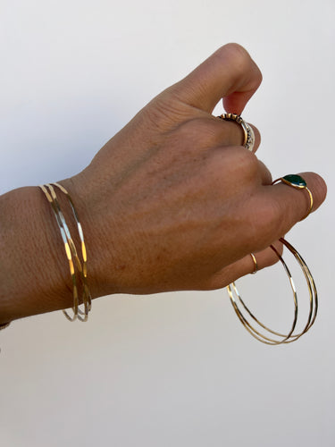 Thin hammered bangle